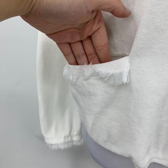 J. McLaughlin Cardigan Womens S Small Fringe Hem Open Front Collarless Cropped - Picture 5 of 14